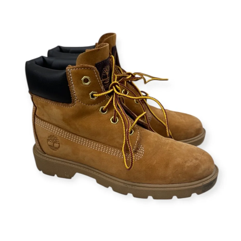 Timberland Youth 2 Wheat Nubuck Leather Ankle‎ Boots Kids Casual Waterproof
